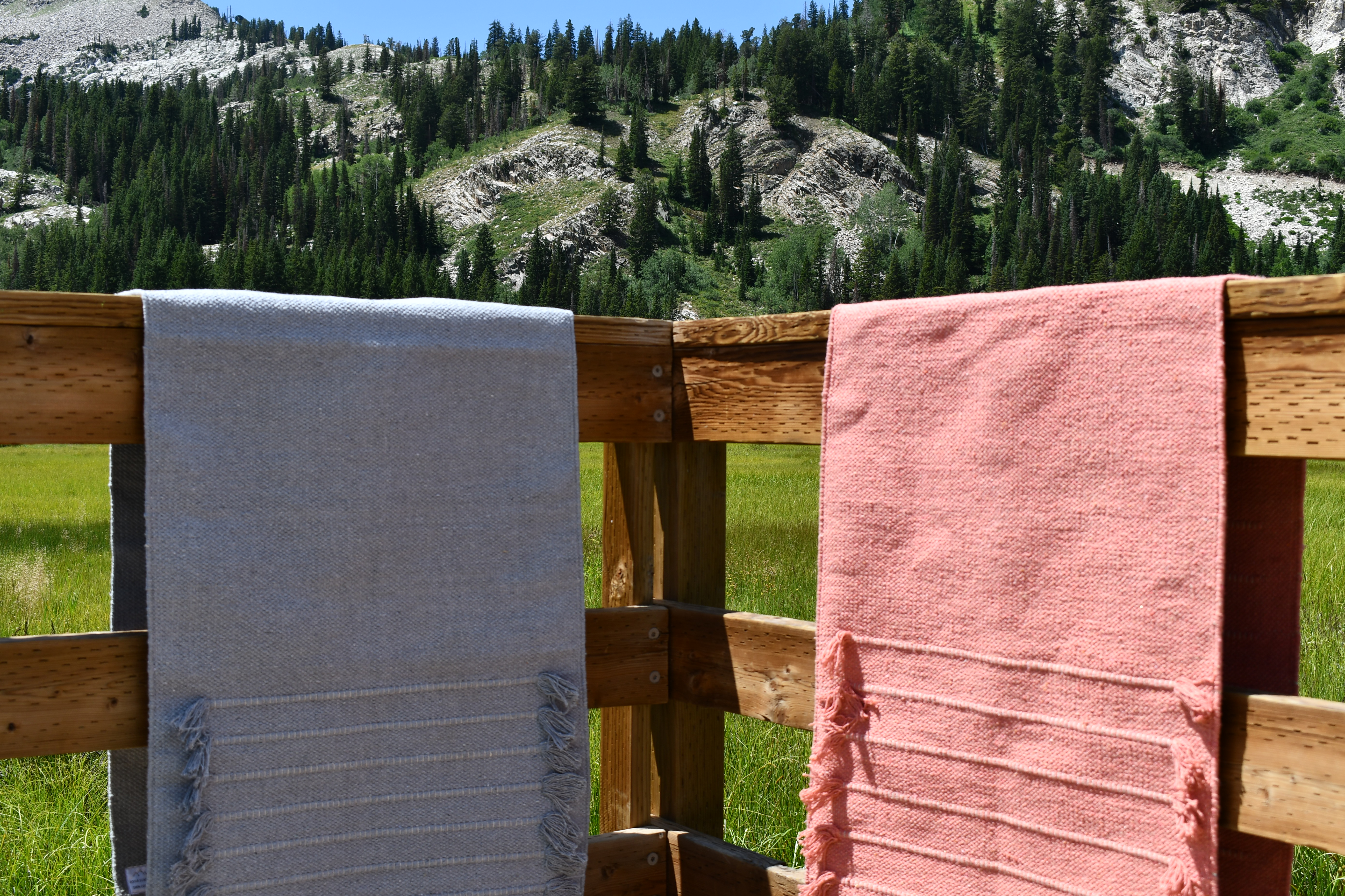 100% hand woven organic cotton yoga mats in Pink
