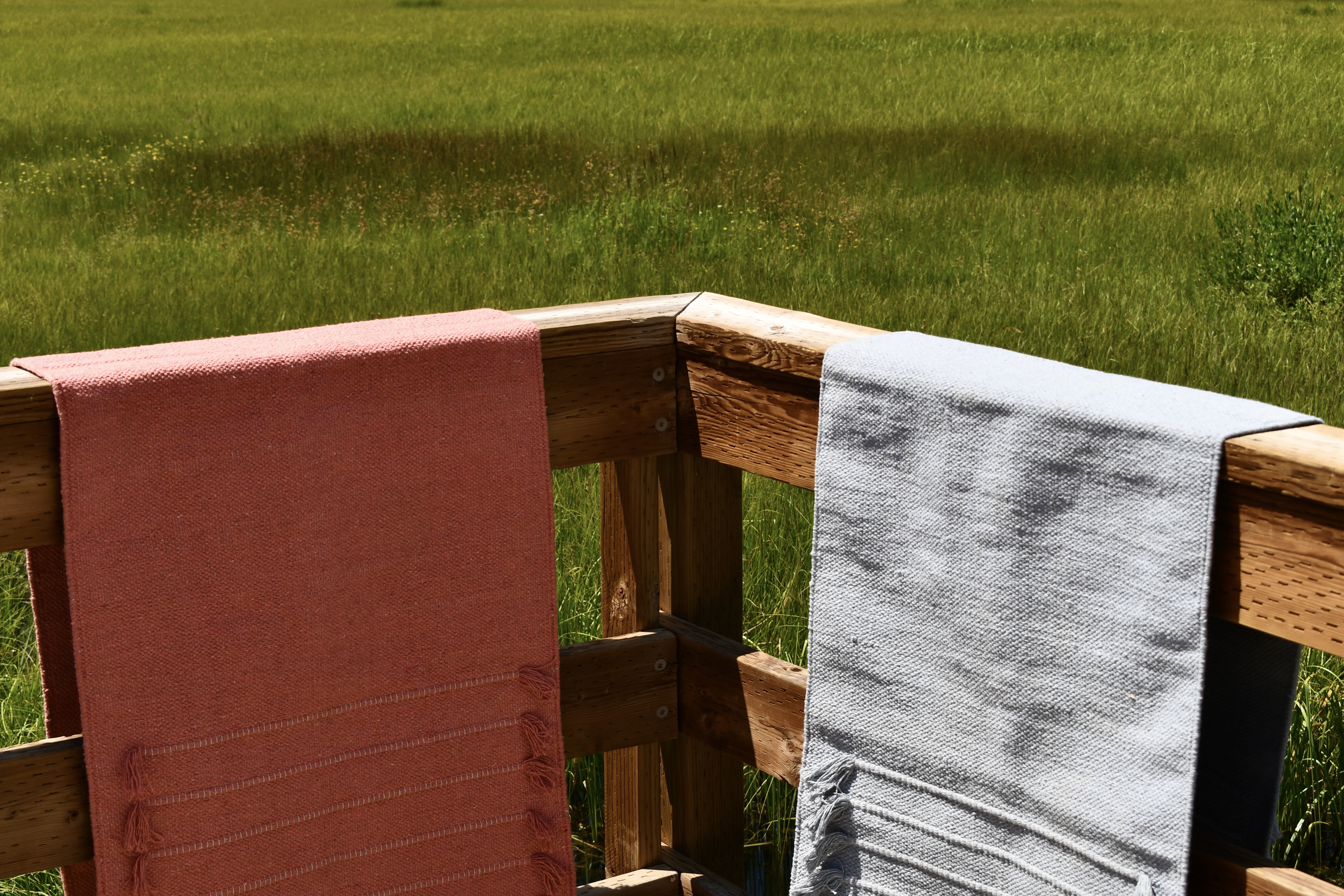 100% hand woven organic cotton yoga mats in Pink