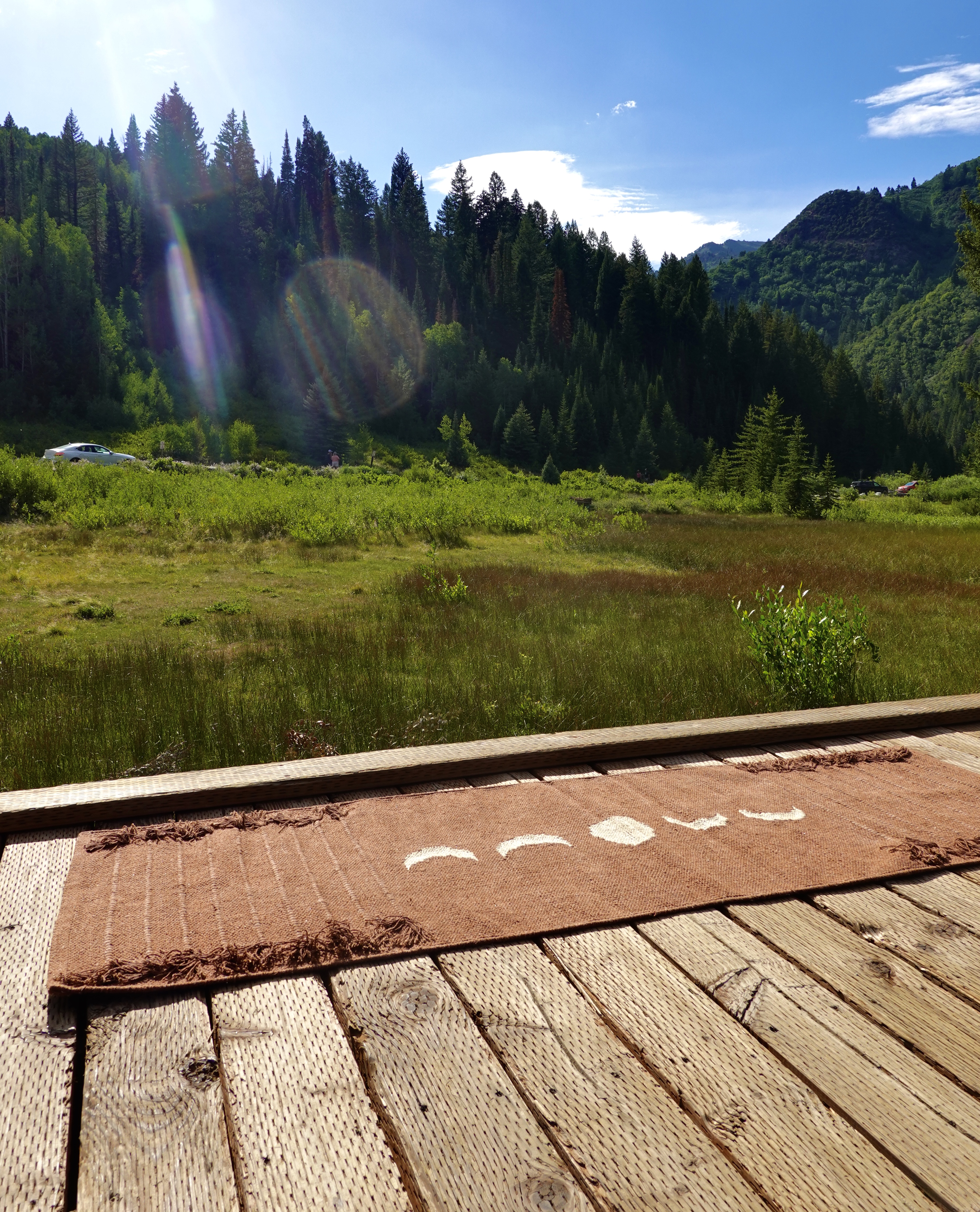100% hand woven organic cotton yoga mats in Brown Moons